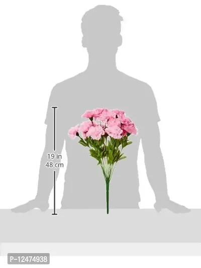 Daissy Raise Beautiful Decorative Artificial Carnation Flower Bouquet for Home d?cor (50 cm Tall, 18 Flower Stems, Bay/Pink)-thumb3