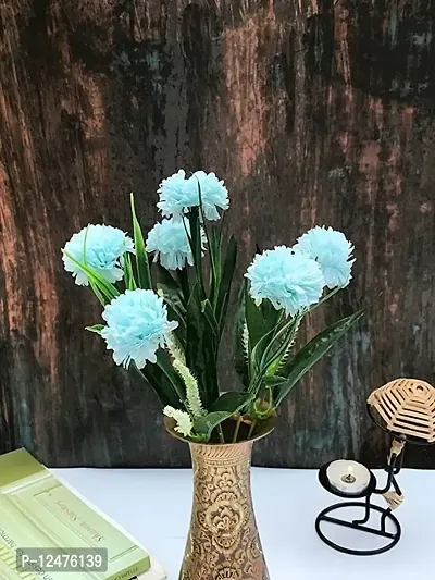 Daissy Raise Artificial Flower Chrysanthemum White Color 6 PCs Set of Flowers Bunch/Bouquet Fake Flower for Home Decoration ( Without Pot )-thumb0