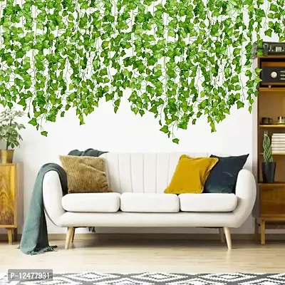 Artificial Money Plant Leaf Creeper Garland For Decorations (Light Green, 2 Pieces)-thumb3