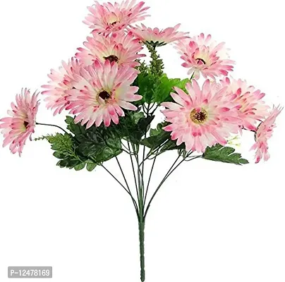 Daissy Raise Beautiful Decorative Artificial Garabara Flower Bunches for Home d?cor (48 cm Tall, 10 Heads, Light/Pink)