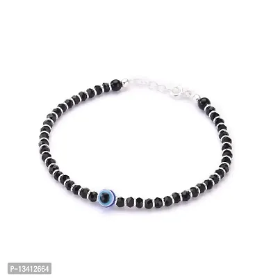 Evil Eye Nazariya With Black And Silver Crystals Beads Bracelet