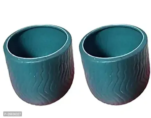 Ceramic Planter Green Twin Small Size Indoor Outdoor Plant Pot Home,Office Planter Home Decor Plant Not Included Pack Of 2
