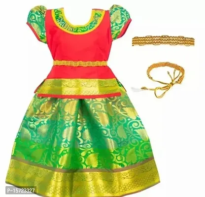 Fabulous Multicoloured Cotton  Two Piece Dress For Girls-thumb0