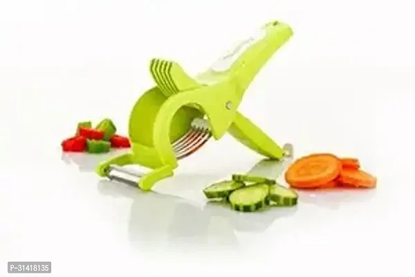 Plastic 2 in 1 Vegetable And Fruit Cutter And PeelerVeg Cutter Sharp Stainless Steel 5 Blade Vegetable Cutter with Peeler Multi