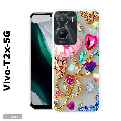 Stylish Silicone Printed Mobile Back Case Cover For VIVO T2X 5G-thumb0