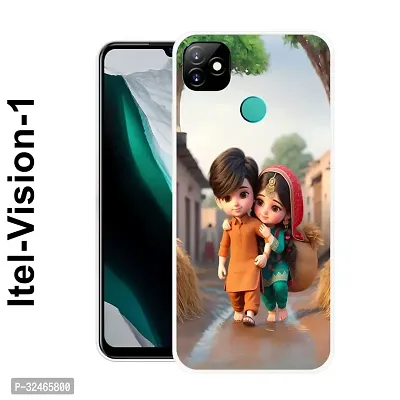 Stylish Silicon Printed Back Cover for Itel Vision 1