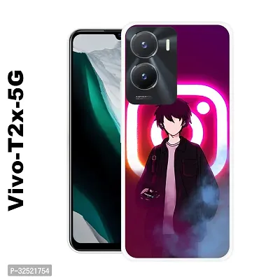 Stylish Silicone Printed Mobile Back Case Cover For VIVO T2X 5G-thumb0