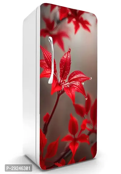 ADV WALL INDIA Waterproof Floral Single Door Fridge Sticker//self-Adhesive Stickers//fridge door sticker//trendy Floral for fridge Vinyl Sticker (Size: 120 x 61cm)-thumb0