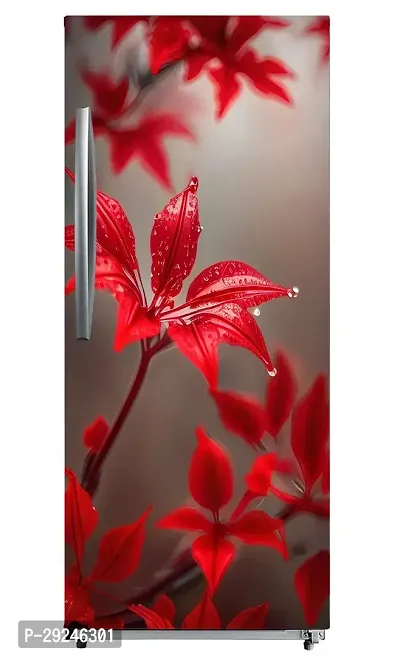 ADV WALL INDIA Waterproof Floral Single Door Fridge Sticker//self-Adhesive Stickers//fridge door sticker//trendy Floral for fridge Vinyl Sticker (Size: 120 x 61cm)-thumb2