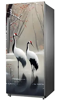 ADV WALL INDIA Waterproof Birds Print Single Door Fridge Sticker//self-Adhesive Stickers//fridge door sticker//trendy Floral for fridge Vinyl Sticker (Size: 120 x 61cm)-thumb1