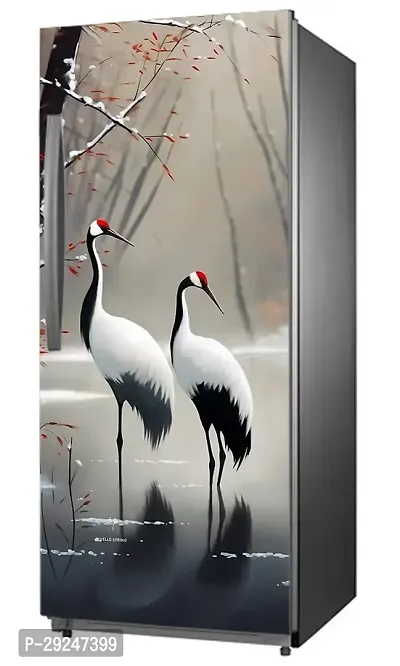 ADV WALL INDIA Waterproof Birds Print Single Door Fridge Sticker//self-Adhesive Stickers//fridge door sticker//trendy Floral for fridge Vinyl Sticker (Size: 120 x 61cm)-thumb2