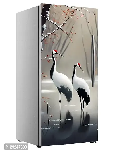 ADV WALL INDIA Waterproof Birds Print Single Door Fridge Sticker//self-Adhesive Stickers//fridge door sticker//trendy Floral for fridge Vinyl Sticker (Size: 120 x 61cm)-thumb5