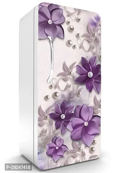 ADV WALL INDIA Waterproof Floral Single Door Fridge Sticker//self-Adhesive Stickers//fridge door sticker//trendy Floral for fridge Vinyl Sticker (Size: 120 x 61cm)-thumb0