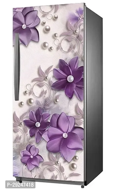 ADV WALL INDIA Waterproof Floral Single Door Fridge Sticker//self-Adhesive Stickers//fridge door sticker//trendy Floral for fridge Vinyl Sticker (Size: 120 x 61cm)-thumb2