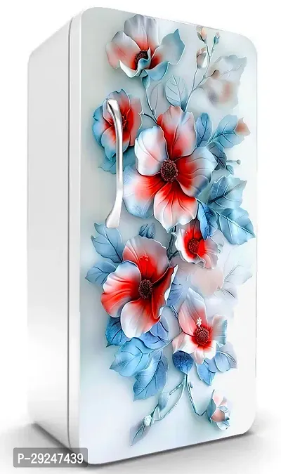 ADV WALL INDIA Waterproof Floral Single Door Fridge Sticker//self-Adhesive Stickers//fridge door sticker//trendy Floral for fridge Vinyl Sticker (Size: 120 x 61cm)