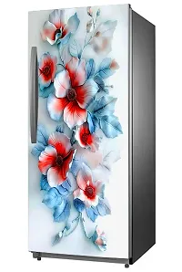 ADV WALL INDIA Waterproof Floral Single Door Fridge Sticker//self-Adhesive Stickers//fridge door sticker//trendy Floral for fridge Vinyl Sticker (Size: 120 x 61cm)-thumb1