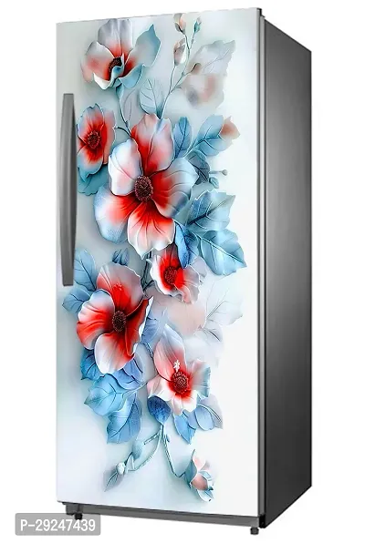 ADV WALL INDIA Waterproof Floral Single Door Fridge Sticker//self-Adhesive Stickers//fridge door sticker//trendy Floral for fridge Vinyl Sticker (Size: 120 x 61cm)-thumb2