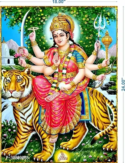 ADV WALL INDIA Serawali Ma Poster, Hindu lord poster, Waterproof Vinyl Poster (Size:18*24  Inch)-thumb0