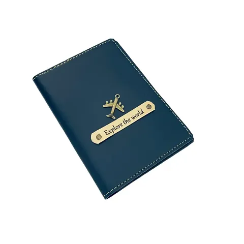 Passport Cover With Airplane Charm ( Navy Blue Color )