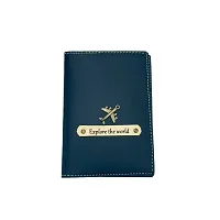 Passport Cover With Airplane Charm ( Navy Blue Color )-thumb1