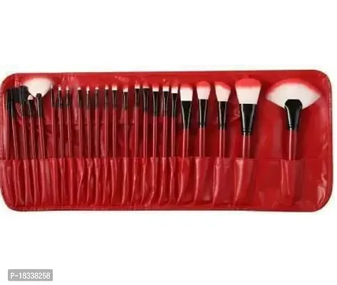 24 Pc Red Makeup Brush