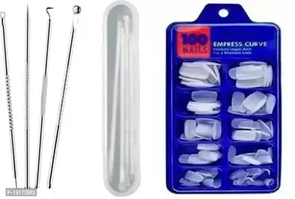 Stainless Steel Blackhead Remover Needle with 100 pc nails (Pack of 5))  (5 Items in the set)