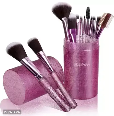 12pc purple sparkle makeup brush