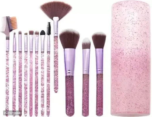 12pc pink sparkle makeup brush