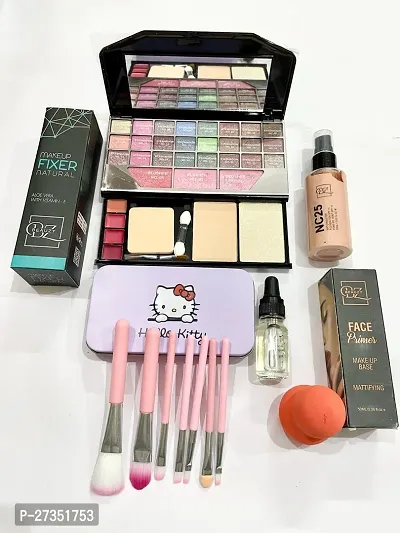 6155 eyeshadow+fixer+pink kiti+serum+puff+pump primer+bottle foundation-thumb0