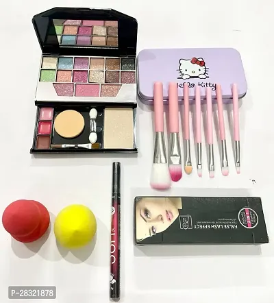 Combo Of 6 Product -Eyeshadow 3In1 Pink Kit 2Pc Puff