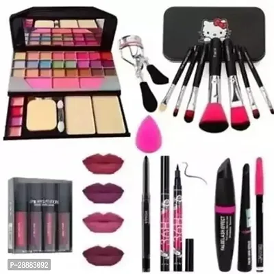 Combo of 8pc-TYA 5024+curler+black kiti+puff+4pc red mini lipstick+kajal+yanqina+3in1