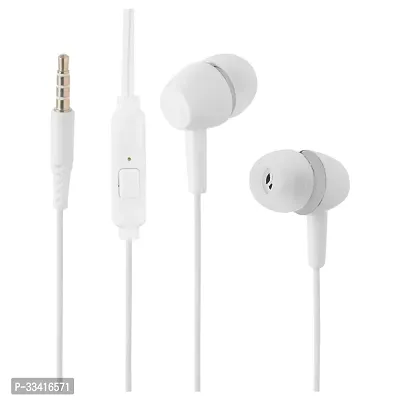 Stylish Headphones White In-ear 499 Wired - 3.5 MM Single Pin-thumb0