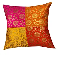 Pinkparrot dopian Silk Multi Colour Cushion 16x16 inch Set of 5 pc-c11a-thumb1