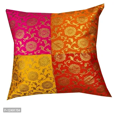 Pinkparrot dopian Silk Multi Colour Cushion 16x16 inch Set of 5 pc-c11a-thumb2