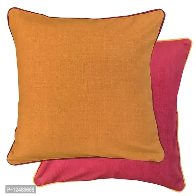 Pink parrot- 100% Cotton Multi Colour Square Cushion Cover 16x16 inch-Set 2 pcs
