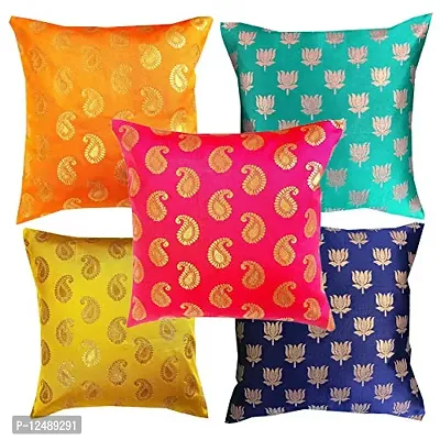 Pink parrot- Art Silk Cushion Cover 16x16 inch Set of 5 pcs