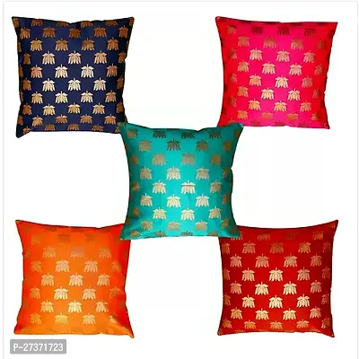 Vireo artsilk 12x12 inch cushion cover set of 5 pcs