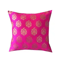 Pink parrot- Jacquard Silk Multi Colour Square Cushion Cover 12x12 inch-Set 5 pcs-thumb2