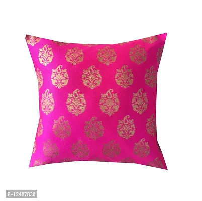 Pink parrot- Jacquard Silk Multi Colour Square Cushion Cover 12x12 inch-Set 5 pcs-thumb3