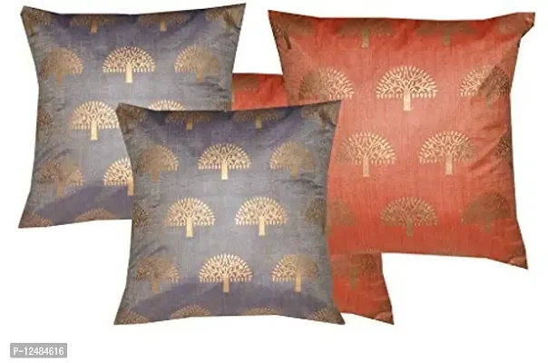 Durable Dopian Silk Decorative Embroidery Square Throw Pillow CushionCover Cushion Case Sofa Chair Seat Pillowcase 24" X 24"(60cm 60cm) Inches Set of 4 pcs-thumb5