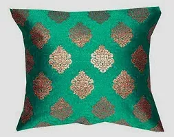 PINK PARROT Durable Dopian Silk Jacquard Pattern Plain Colour Square Throw Pillow Cushion Cover Sofa Chair Seat Pillowcase (30 x30) Set of 5 pcs-thumb1