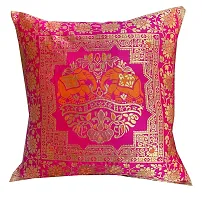 Pinkparrot Dopian Silk Multicolour Throw Pillow Covers/Cushion Covers ( 16x16 inches) - Set of 5-00Ab3-thumb1