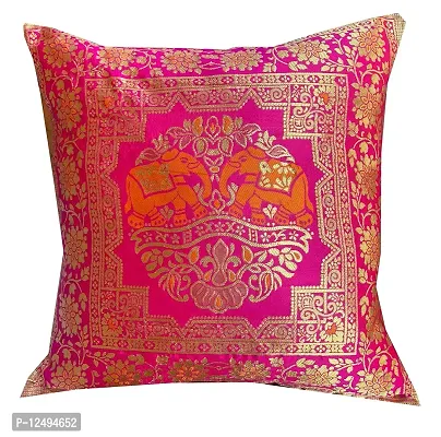 Pinkparrot Dopian Silk Multicolour Throw Pillow Covers/Cushion Covers ( 16x16 inches) - Set of 5-00Ab3-thumb2