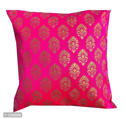 Pinkparrot Dopian Silk Designer Decorative Throw Pillow Covers/Cushion Covers ( 16x16 inches) - Set of 5-001211-thumb2