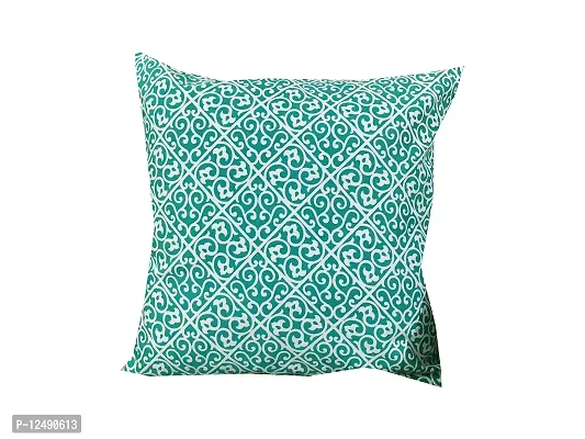 Vireo- 100% Cotton Green Ethenic Pattern Decorative Throw Pillow/Cushion Covers Set 16x16 inchs Set of 5 pcs-thumb2