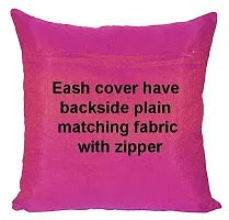Pink parrot- Jacquard dopian Silk Multi Colour Cushion Cover 16x16 inch-Set 5 pcs-thumb1