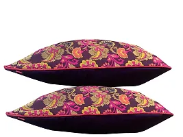 Pink parrot- Jacquard Silk Multi Colour Square Cushion Cover 16x16 inch-Set 2 pcs-thumb2