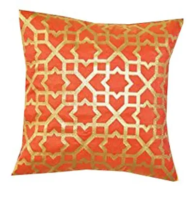 VIREO Jacquard Silk Cushion Cover Set Pieces (16X16 inches)