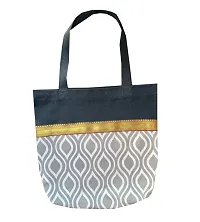 Vireo Reusable Tote Bags|100% Cotton Grocery Bag|Sturdy Cotton Bag |College Bag|Shopping Bags Kitchen Essentials|Vegetable Bag| jhola|Carry Bag Set of 2 pcs -Code 8-thumb1