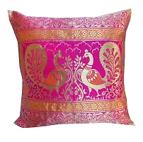 Pinkparrot Dopian Silk Designer Decorative Throw Pillow Covers/Cushion Covers ( 16x16 inches) - Set of 5-001212-thumb2